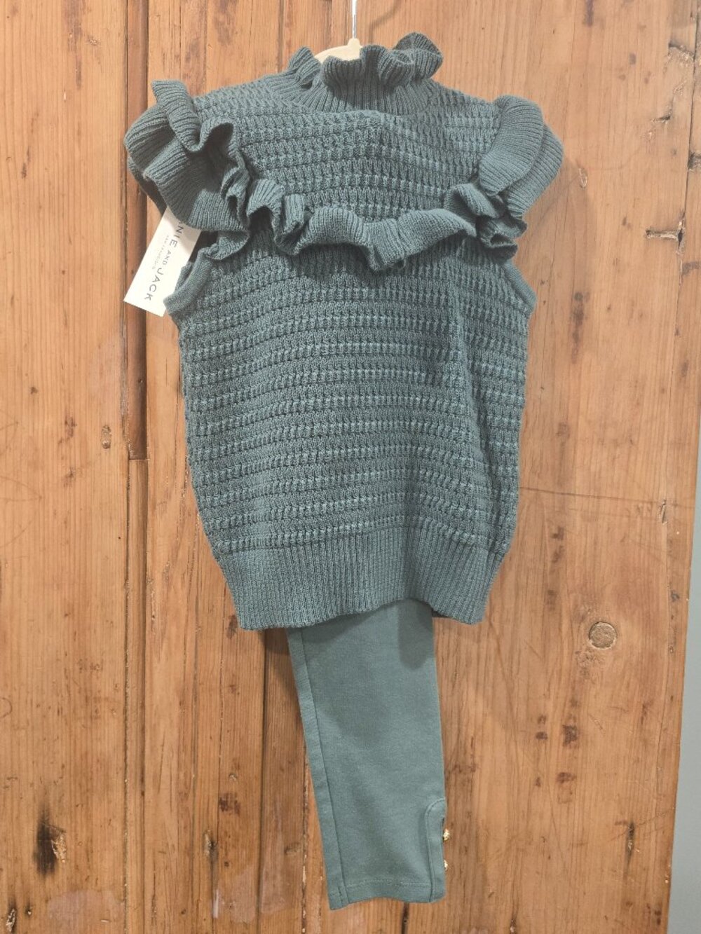 NWT - 2 PC Janie & Jack sage green outfit